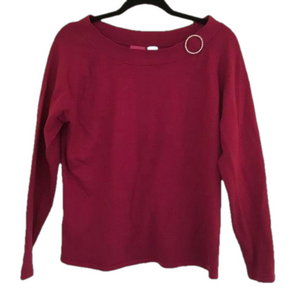 Cappagallo Fuchsia Pink EUC, sequined, long sleeve , round neck, Top Sweater